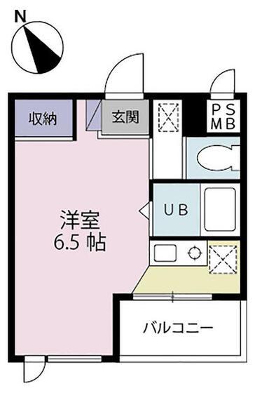 ケーエスビル(ワンルーム/5階)の間取り写真