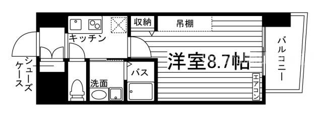 フォレスタ岡山医大前(1K/10階)の間取り写真