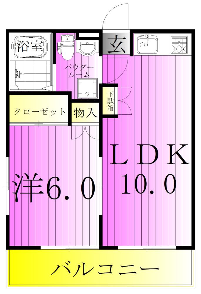 メゾンド琴(1LDK/2階)の間取り写真