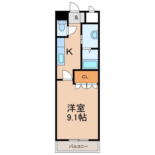 リッチ&フォース(1K/2階)の間取り写真