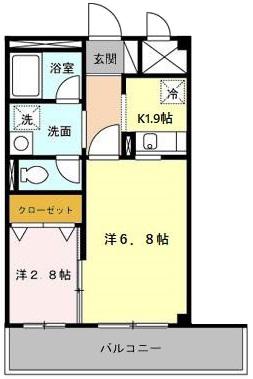 サンライトヒルズ(1DK/2階)の間取り写真