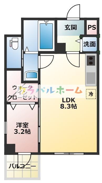 LEON新大阪(1LDK/8階)の間取り写真