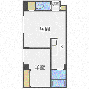 アフロート菊水(1LDK/4階)の間取り写真