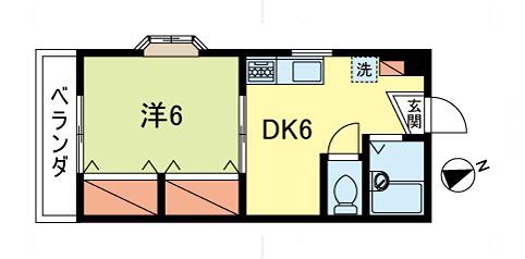 高円寺ASH-F(1DK/2階)の間取り写真