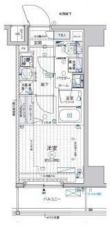 メインステージ横濱鶴見(1K/8階)の間取り写真
