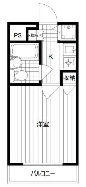 ベルタール橋本(1K/3階)の間取り写真
