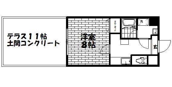 レジデンス吉茂(1K/1階)の間取り写真