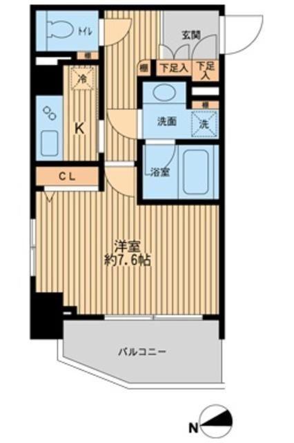 HF早稲田レジデンス(1K/4階)の間取り写真