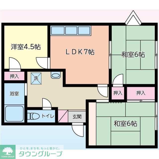 ハイツASAMI B棟(3LDK/2階)の間取り写真
