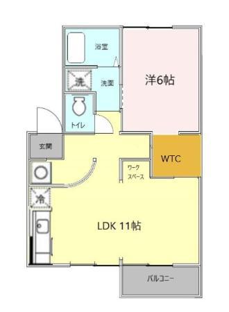 桜ハイツ(1LDK/2階)の間取り写真