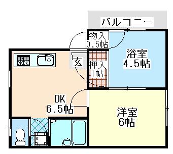 シティハイツコスモ田原本保津(2DK/2階)の間取り写真
