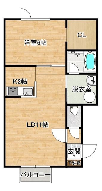 CASA LION(1LDK/2階)の間取り写真