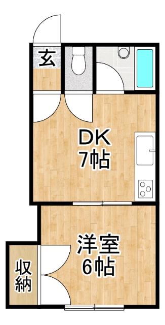 グランディール19(1DK/3階)の間取り写真