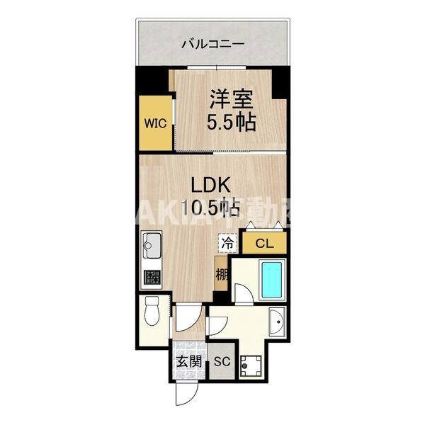 ONE O ONE 内代(1LDK/7階)の間取り写真