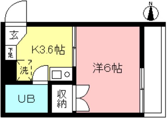 クレシェール相模大野(1K/2階)の間取り写真