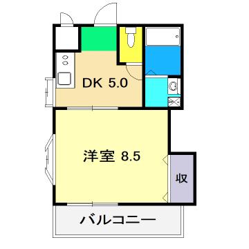 チェリーコート北久保(1DK/3階)の間取り写真
