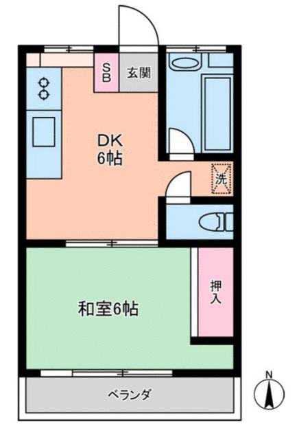 清水マンション(1DK/3階)の間取り写真