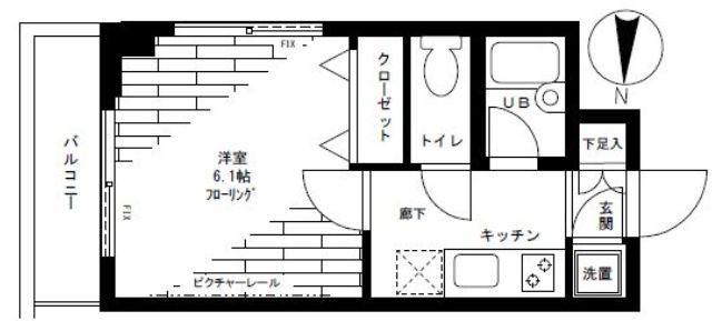 ステージグランデ高円寺南(1K/1階)の間取り写真