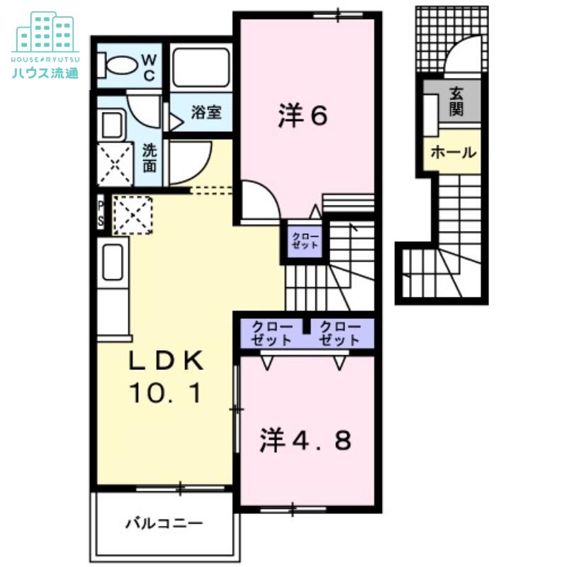 ブリーズハウス(2LDK/2階)の間取り写真