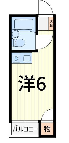 ブルーメ一ツ家33(ワンルーム/2階)の間取り写真
