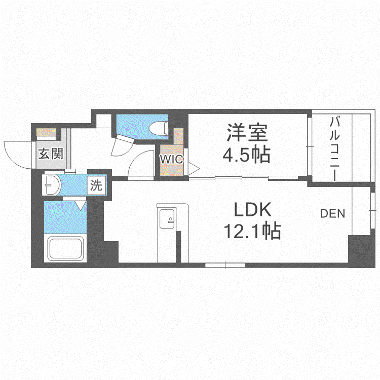 ル パルテール大濠(1LDK/3階)の間取り写真
