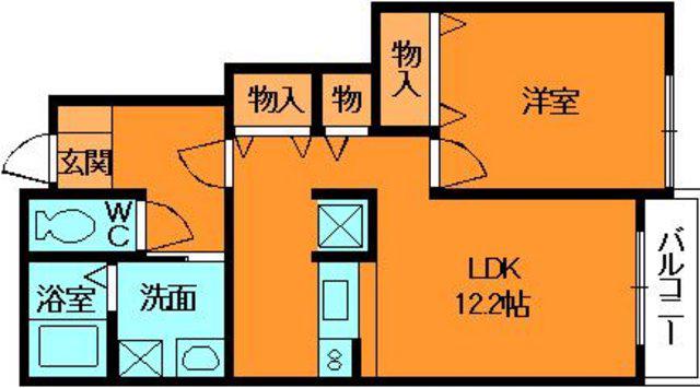 サンリット ヴィラB(1LDK/1階)の間取り写真