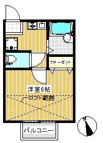 MEMORIE南大泉(1K/2階)の間取り写真