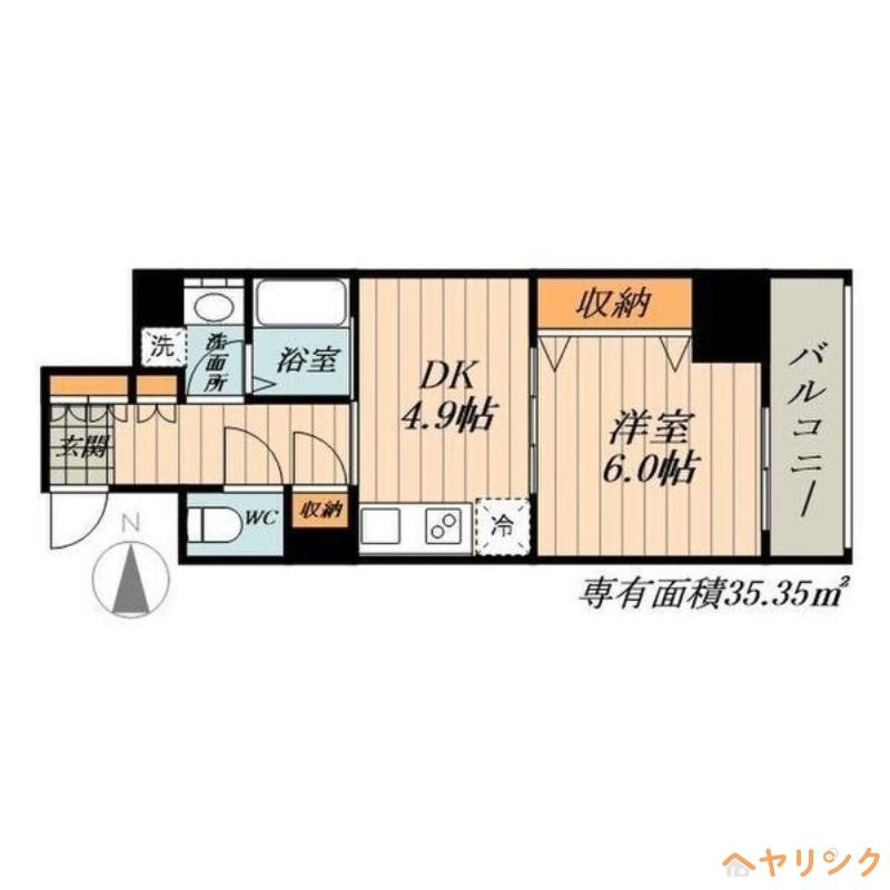 THE RESIDENCE OF NAGOYA T03旧LOCS(1DK/4階)の間取り写真