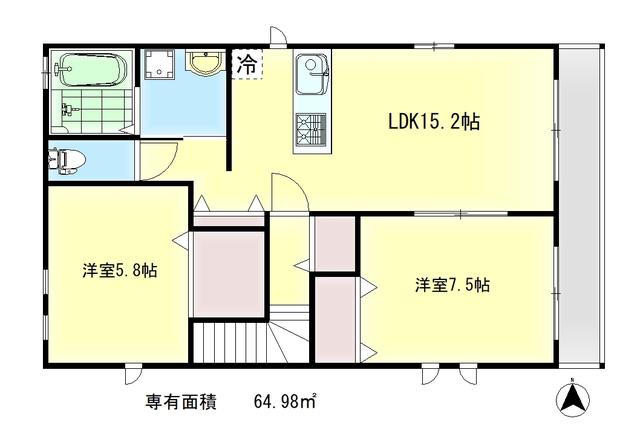 メゾンミュゲ(2LDK/2階)の間取り写真
