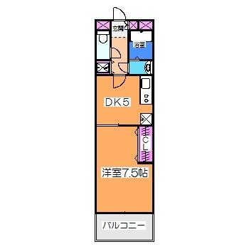 山本グリーンヴィレッジII(1DK/3階)の間取り写真