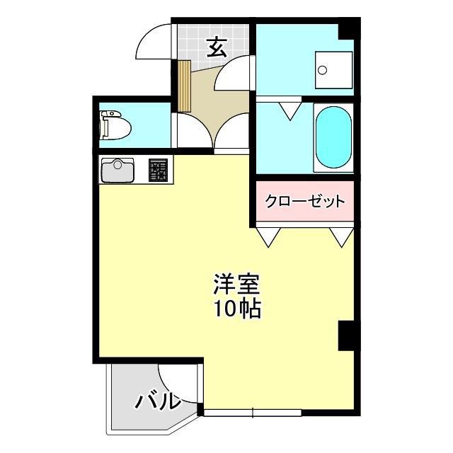 デイジーヒル(ワンルーム/4階)の間取り写真