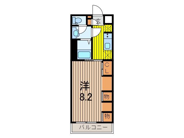 リブリ・YKBA北戸田(1K/3階)の間取り写真