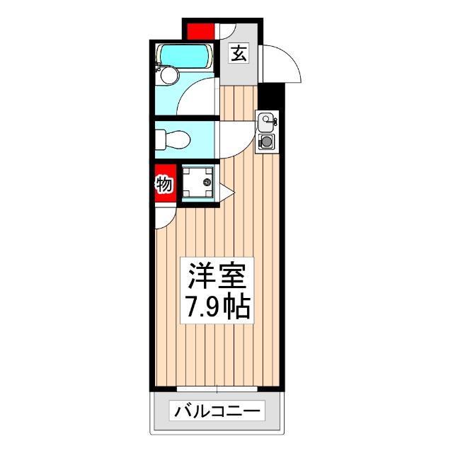 メション新座II(ワンルーム/3階)の間取り写真