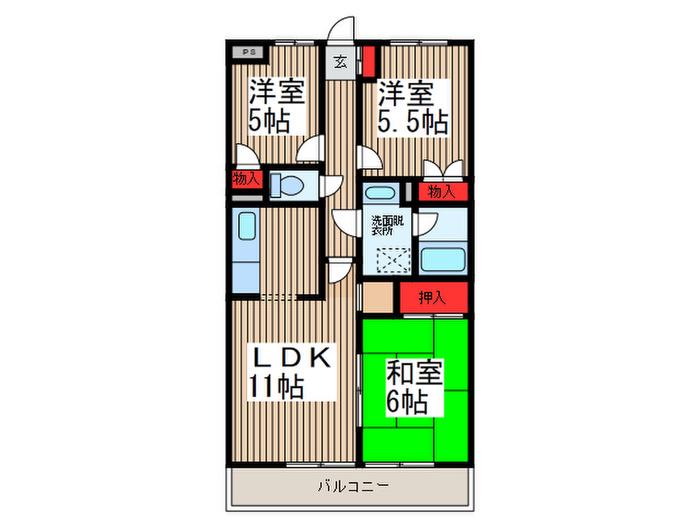 緑の森HOUSE(3LDK/3階)の間取り写真