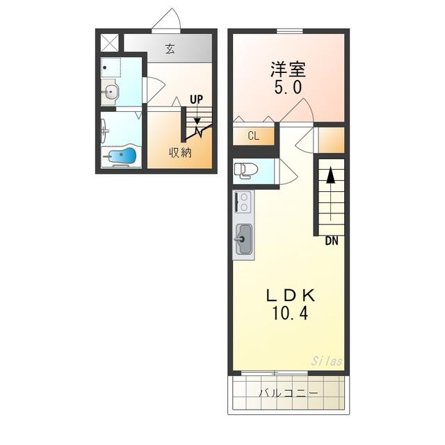フジパレス 光竹庵(1LDK/2階)の間取り写真
