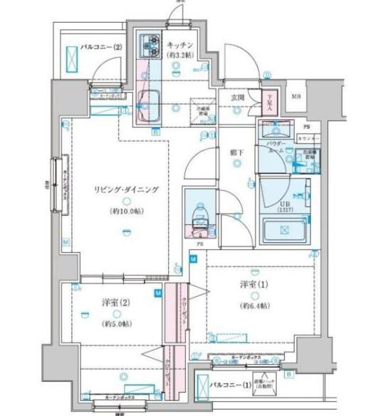 ジェノヴィア新子安(2LDK/4階)の間取り写真