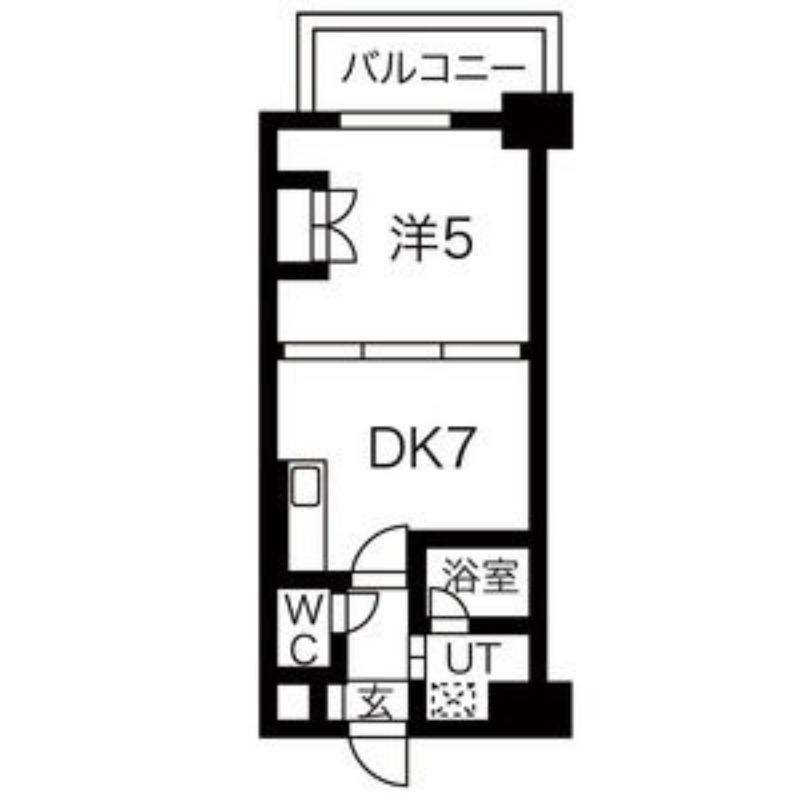 ミルフィオーレ学園前(1DK/2階)の間取り写真