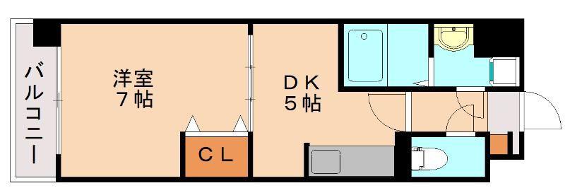 アンジュメゾン(1DK/1階)の間取り写真