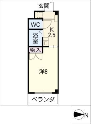 クレール楠(1K/3階)の間取り写真