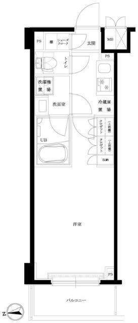 ルーブル横濱矢向(1K/2階)の間取り写真