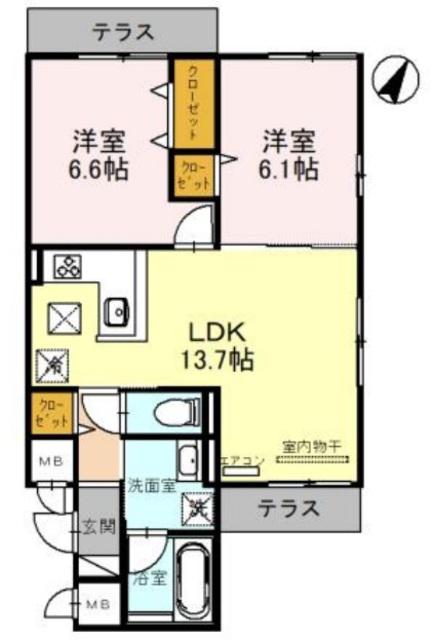 SERENA(2LDK/1階)の間取り写真