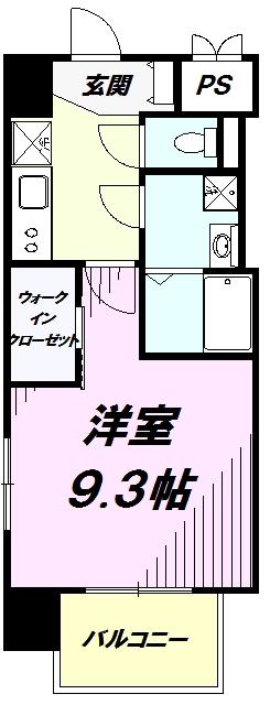グランメール八王子(1K/8階)の間取り写真