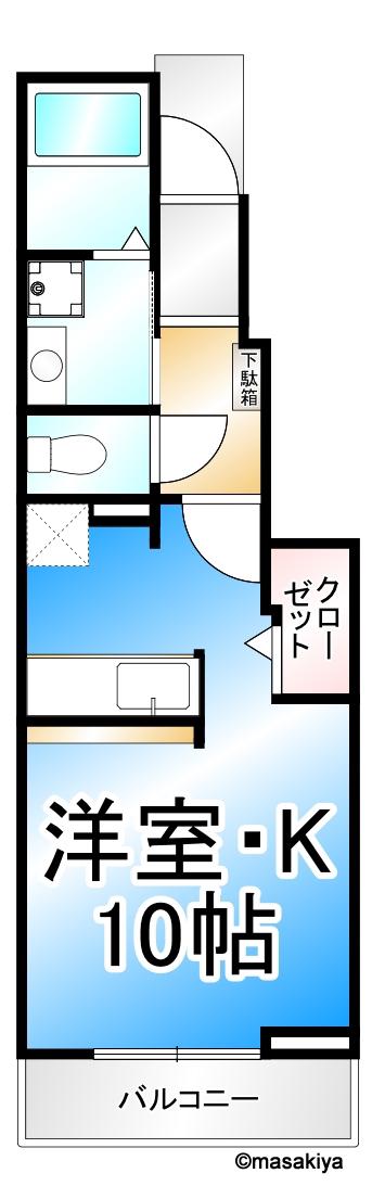 タッセル (1K/1階)の間取り写真