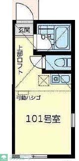 末吉ベルティーニ(ワンルーム/1階)の間取り写真
