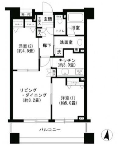 クリオ文京小石川(2LDK/6階)の間取り写真