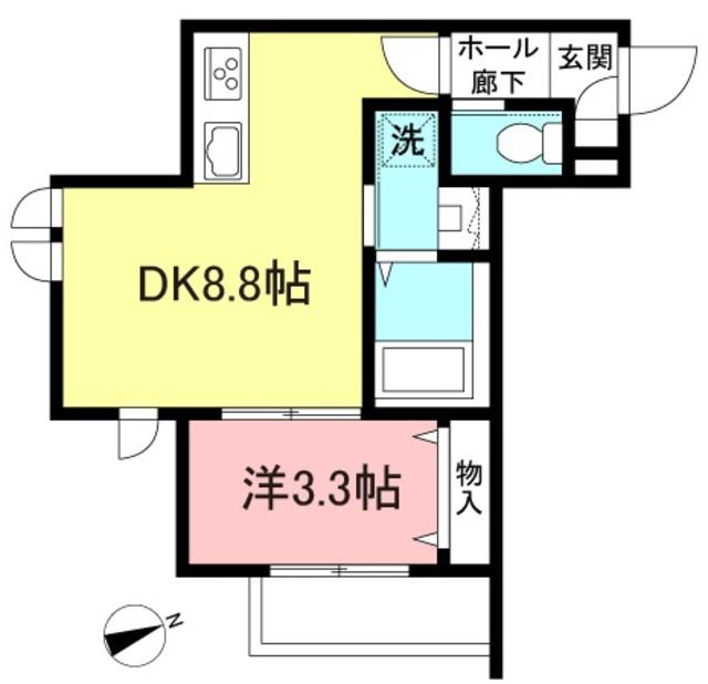 グランシャリオ(1DK/3階)の間取り写真