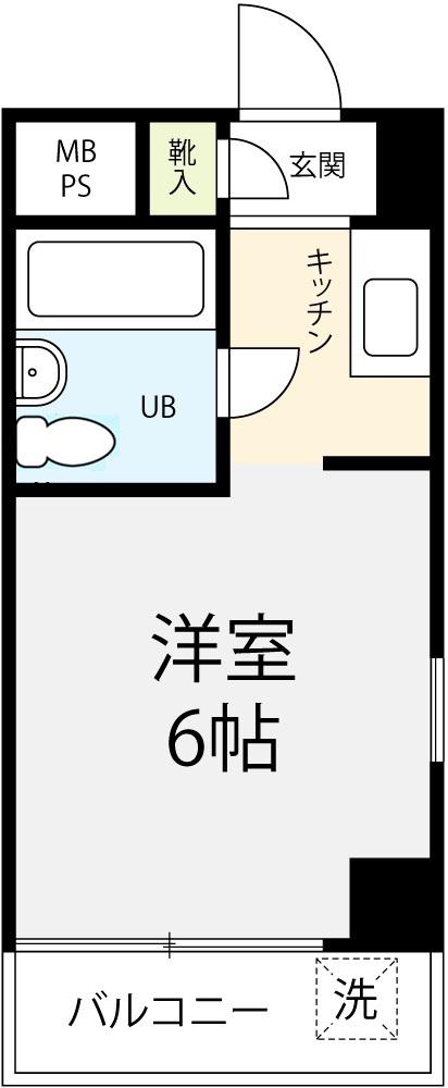エレガンス笹塚(ワンルーム/2階)の間取り写真
