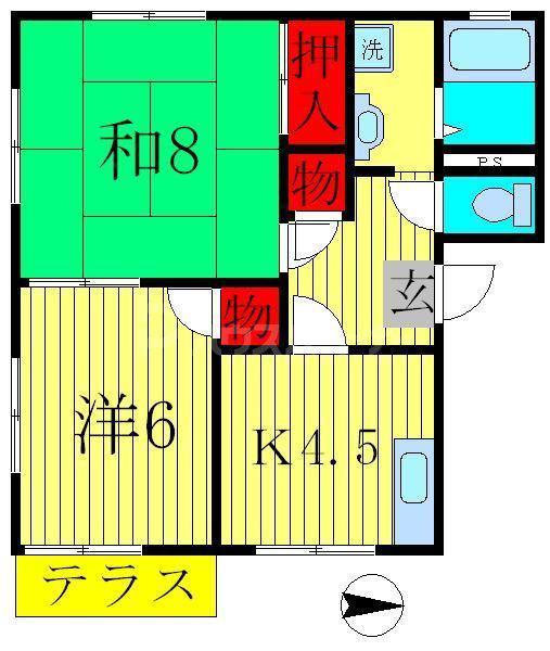 セピアコートA(2K/1階)の間取り写真