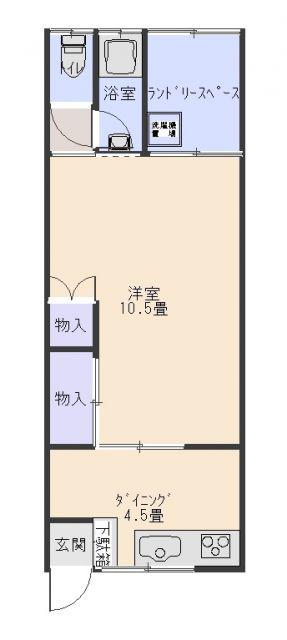 冠マンション(1DK/2階)の間取り写真