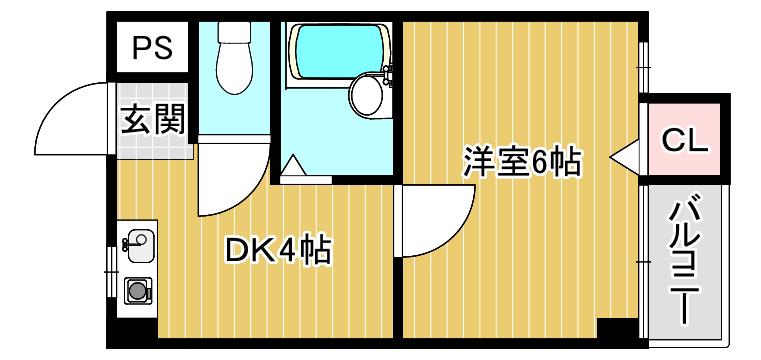 日伸第3マンション(1K/2階)の間取り写真